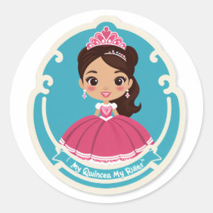 Adesivo Redondo Mis Quince, Mis Reglas!" (Quinceañera)