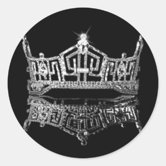 Adesivo Redondo Miss America Crown