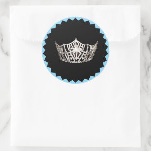 Adesivo Redondo Miss América Crown Stickers