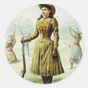 Adesivo Redondo Miss Annie Oakley