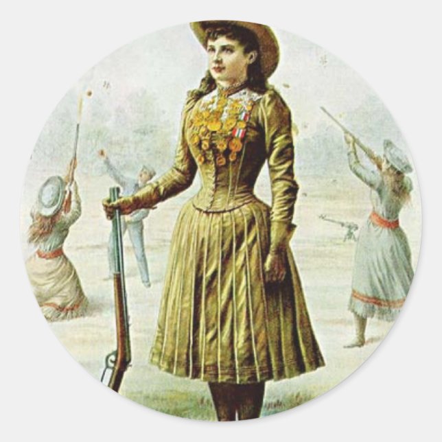 Adesivo Redondo Miss Annie Oakley (Frente)