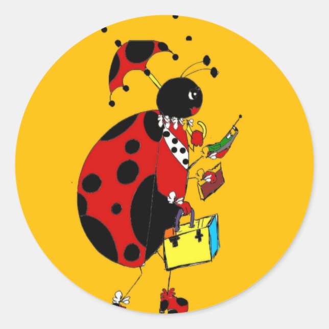 Adesivo Redondo Miss Ladybug (Frente)