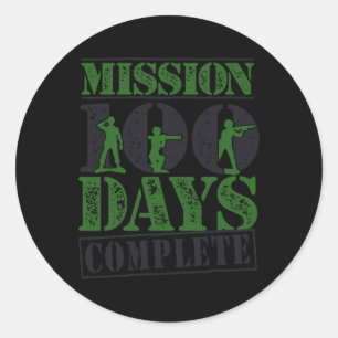Adesivo Redondo Missão 100 Dias Concluída Gam do Exército Militar