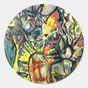 Adesivo Redondo Missão Abstrata Pintura Hankamer Artjunkhaus Arte