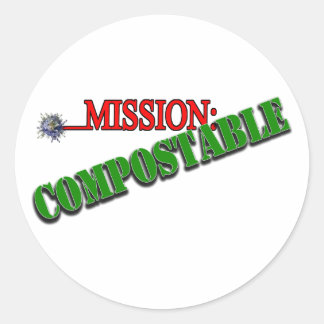 Adesivo Redondo Missão COMPOSTÁVEL