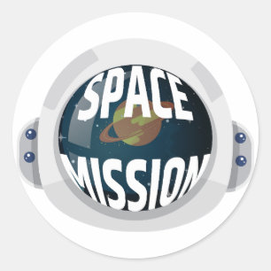 Adesivo Redondo Missão espacial