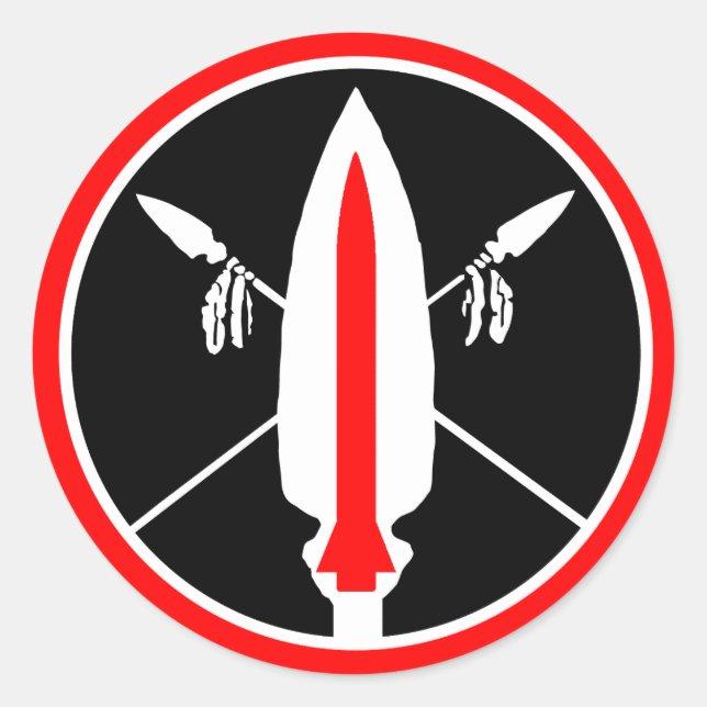 Adesivo Redondo Míssil de lança (Frente)
