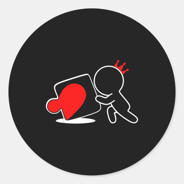 Adesivo Redondo Missing Ece Heart Puzzle Couple Matching Valentine (Frente)