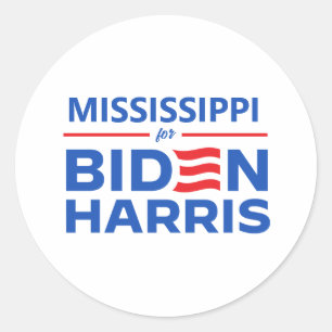 Adesivo Redondo Mississippi para Biden Harris