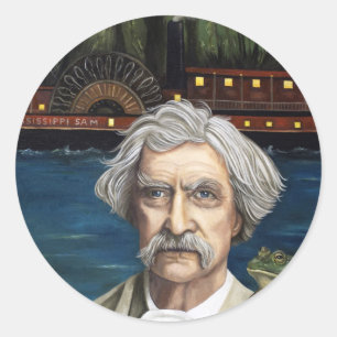 Adesivo Redondo Mississippi Sam Aka Mark Twain