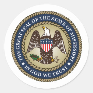 Adesivo Redondo Mississippi Seal, Mississippi