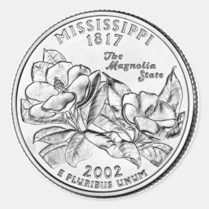 Adesivo Redondo Mississippi State Quarter