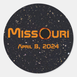 Adesivo Redondo Missouri 2024 Eclipse Solar Total