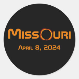 Adesivo Redondo Missouri 2024 Eclipse Solar Total
