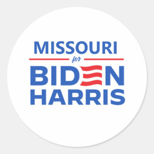 Adesivo Redondo Missouri por Biden Harris