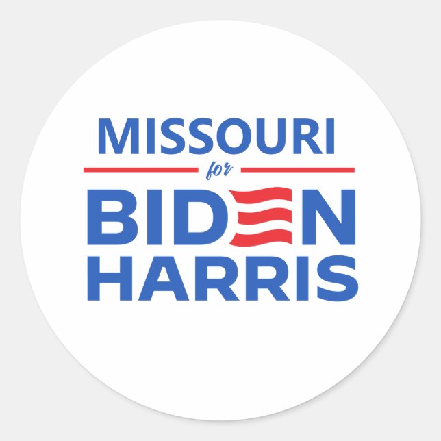 Adesivo Redondo Missouri por Biden Harris (Frente)