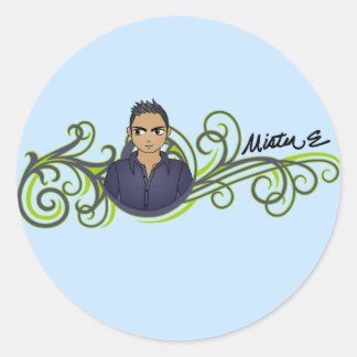 Adesivo Redondo "Mister E" Stickers