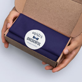 Adesivo Redondo Mister Onemagnificer Arco Tie primeiro aniversario