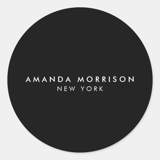 Adesivo Redondo Mistério de luxo preto (Frente)