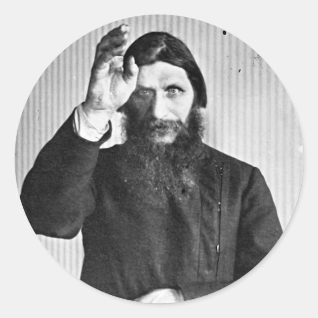 Adesivo Redondo Místico Russo Grigori Yefimovich Rasputin (Frente)
