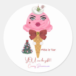 Adesivo Redondo Mistletoe Christmas kissing sticker