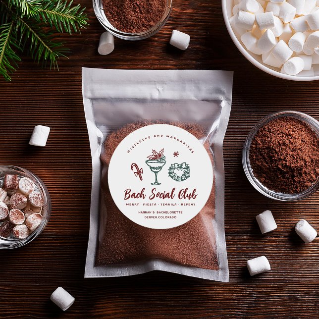 Adesivo Redondo Mistletoe e Margaritas | A Despedida de Solteira d (Criador carregado)