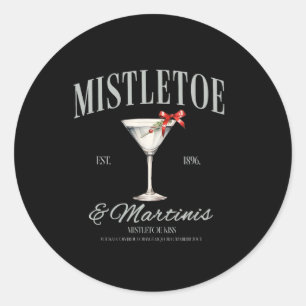 Adesivo Redondo Mistletoe Martinis Tail Christmas Espresso Mar