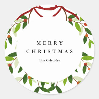 Adesivo Redondo Mistletoy Holiday Sticker