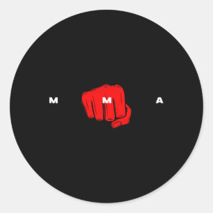 Adesivo Redondo Mistura de artes marciais Boxing Jiu-jitsu Luta Mm