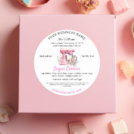 Adesivo Redondo Mistura rosa de algodão Comida Lei Ingredientes de