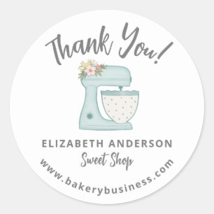 Adesivo Redondo Misturador Azul-Cento - Negócios Obrigado Sticker