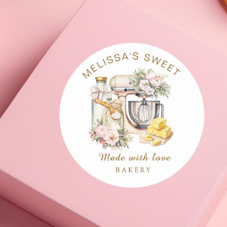 Adesivo Redondo Misturador de Bolo Floral Cujo Produto É Pasta