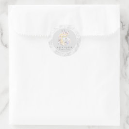 Adesivo Redondo Misturador De Bolo Padaria Floral Mármore Cinza Aq