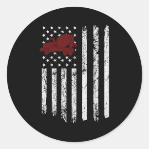 Adesivo Redondo Misturador de Concreto Bandeira Americana Caminhão