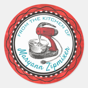 Adesivo Redondo Misturador retrô da cozinha do autocolante