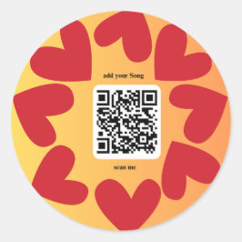 Adesivo Redondo Mit individuellen persönlichen Song per QR-Code
