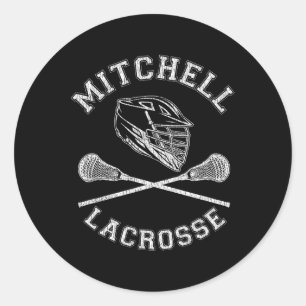 Adesivo Redondo Mitchell Lacrosse Vintage - Lâx retrô desapontado