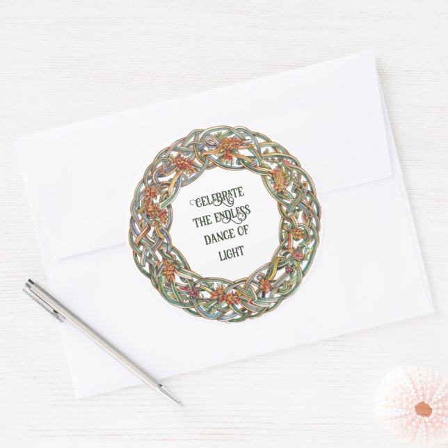 Adesivo Redondo Mitologia Celta e Símbolos Sun Litha (Envelope)