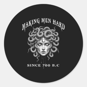 Adesivo Redondo Mitologia Grega Divertida Medusa Deixando Homens D