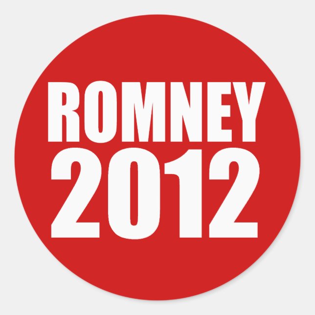 ADESIVO REDONDO MITT ROMNEY 2012 (Frente)