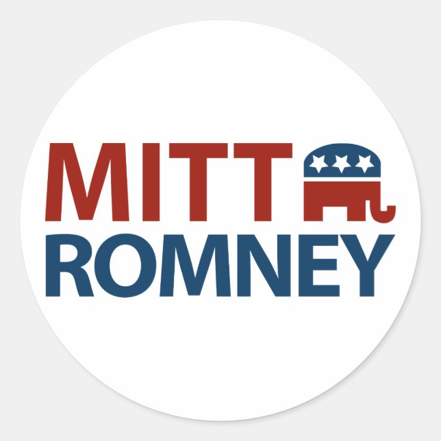 Adesivo Redondo Mitt Romney GOP (Frente)