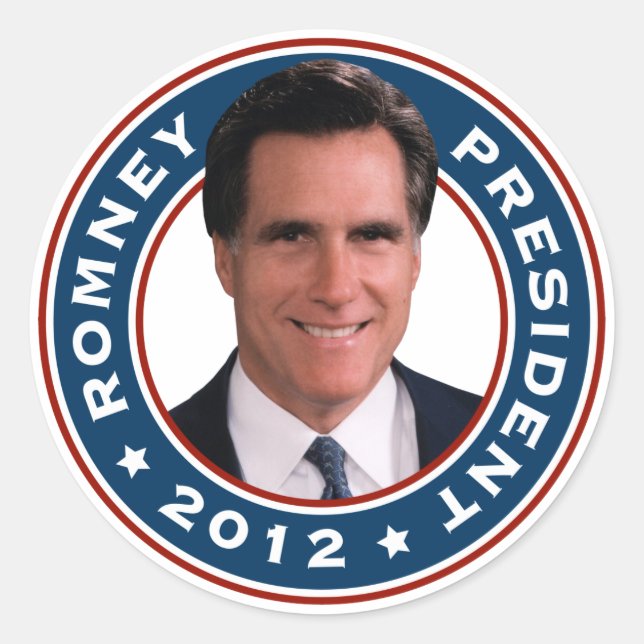 Adesivo Redondo Mitt Romney Presidente 2012 (Frente)