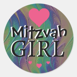 Adesivo Redondo Mitzvah Girl Rainbow Sticker