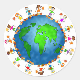 Adesivo Redondo Miúdos globais da queda