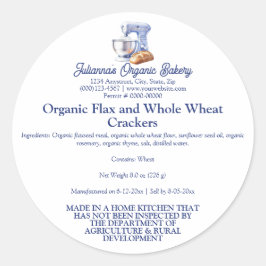 Adesivo Redondo Mixer Bread Bakery Pastry Chef Food Product Label