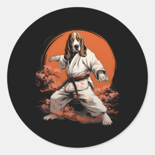 Adesivo Redondo Mma Bet Hound Dog Karate