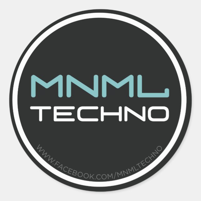 Adesivo Redondo MNML Techno sticker (Frente)