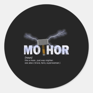 Adesivo Redondo Mo-thor como a maneira da mamãe mais poderosa dive