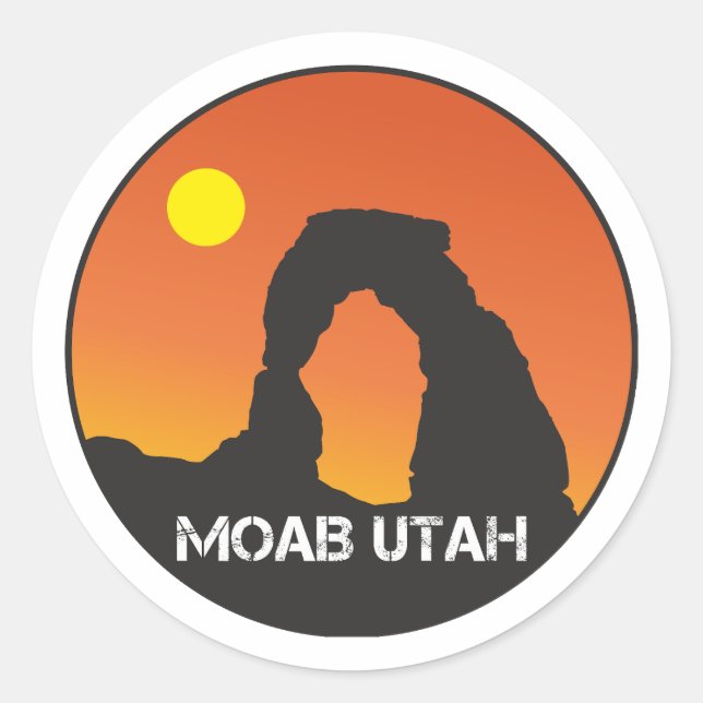 Adesivo Redondo Moab Utah Sticker (Frente)