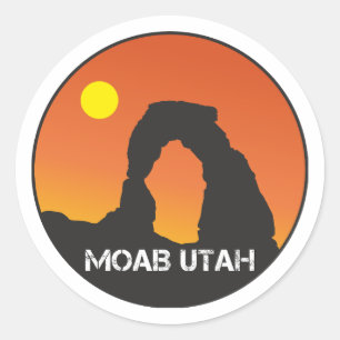 Adesivo Redondo Moab Utah Sticker